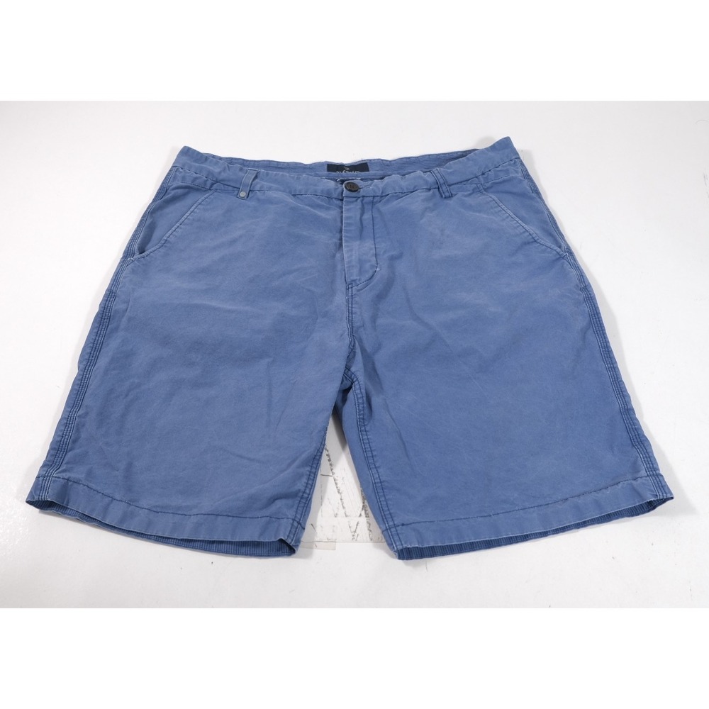 Buffalo Shorts Mens 38 Blue David Bitton Chino Casual Faded Pockets Flat Front